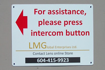 For assistance please press intercom button