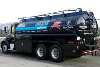 Mobil Oil Tank Truck Vehicle graphics, Burnaby, Vancouver area